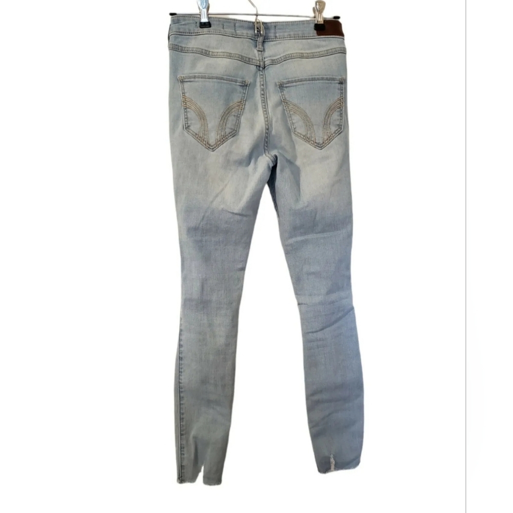 ❤️ HOLLISTER  JUNIORS DISTRESSED HIGH-RISE CROP SUPER SKINNY JEANS 1R W 25 L 26 - Picture 2 of 11